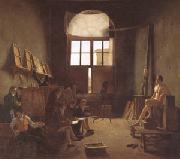 Leon-Matthieu Cochereau Interior of the Studio of David (mk05) oil painting on canvas